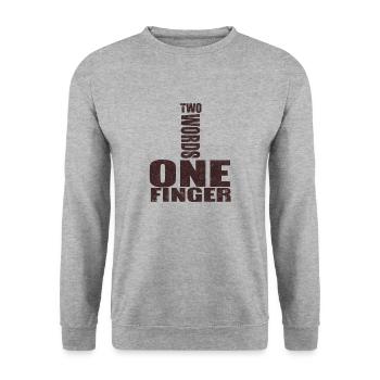 one finger - Sweat-shirt Unisexe - gris chiné - Devant - Alina (178cm) & Michal (187cm)