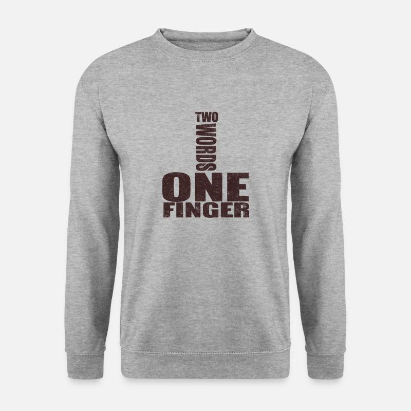 one finger - Unisex Pullover - Weißgrau meliert