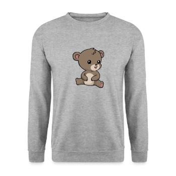 Little teddy bear - Unisex Sweatshirt - salt & pepper - Front - Alina (178cm) & Michal (187cm)