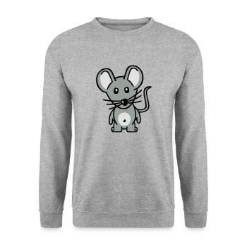 Mouse - Unisex Sweatshirt - salt & pepper - Front - Alina (178cm) & Michal (187cm)