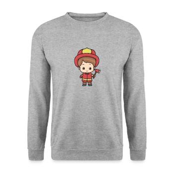 firefighter - Unisex Sweatshirt - salt & pepper - Front - Alina (178cm) & Michal (187cm)