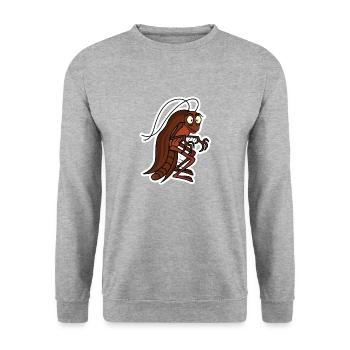 Blatte cafard dessin animé drôle logo - Sweat-shirt Unisexe - gris chiné - Devant - Alina (178cm) & Michal (187cm)