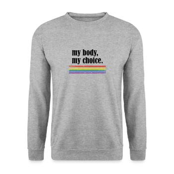 My Body My Choice - Unisex Sweatshirt - salt & pepper - Front - Alina (178cm) & Michal (187cm)