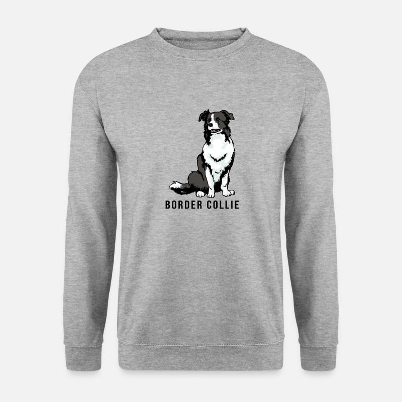 Border Collie - Unisex Pullover - Weißgrau meliert