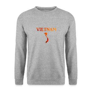 Vietnam with Big Map in Evening Sun Country Tshirt - Unisex Sweatshirt - salt & pepper - Front - Alina (178cm) & Michal (187cm)