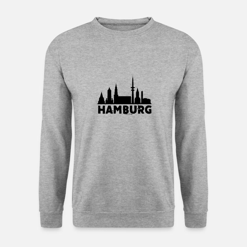 Hamburg - Unisex Pullover - Weißgrau meliert