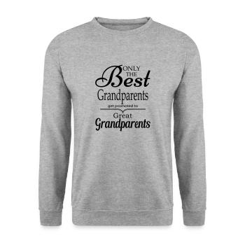 The Best Grandparents Get Promoted to Grandparets - Unisex Sweatshirt - salt & pepper - Front - Alina (178cm) & Michal (187cm)