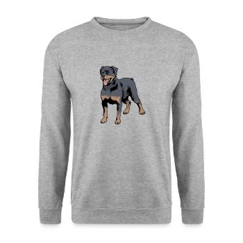 rottweiler - Sweat-shirt Unisexe - gris chiné - Devant - Alina (178cm) & Michal (187cm)
