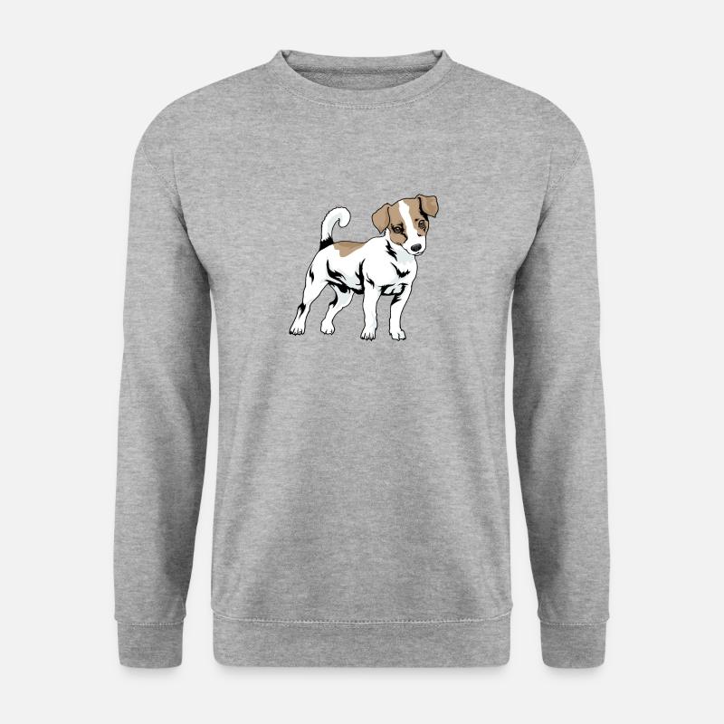 Jack Russel Terrier - Unisex Pullover - Weißgrau meliert