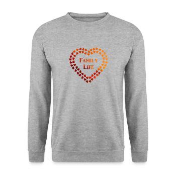 Love Family Life at Evening Sun Family and Friends - Unisex Sweatshirt - salt & pepper - Front - Alina (178cm) & Michal (187cm)