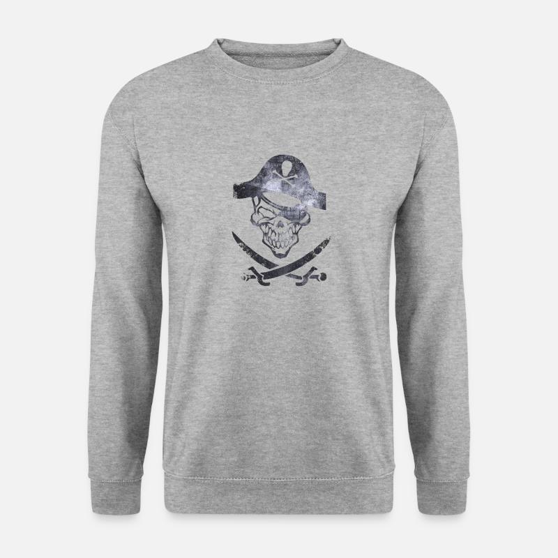 Pirat - Unisex Pullover - Weißgrau meliert