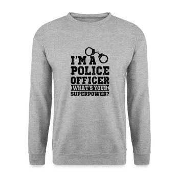 police - Sweat-shirt Unisexe - gris chiné - Devant - Alina (178cm) & Michal (187cm)