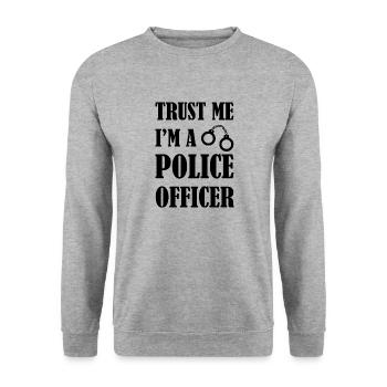 Polizei - Unisex Pullover - Weißgrau meliert - Vorne - Alina (178cm) & Michal (187cm)