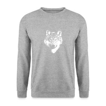 Weißer Wolf - Unisex Sweatshirt - salt & pepper - Front - Alina (178cm) & Michal (187cm)