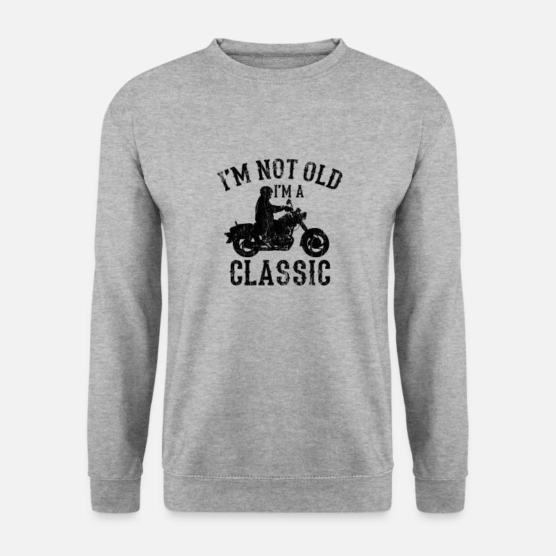Motorrad - Unisex Pullover - Weißgrau meliert