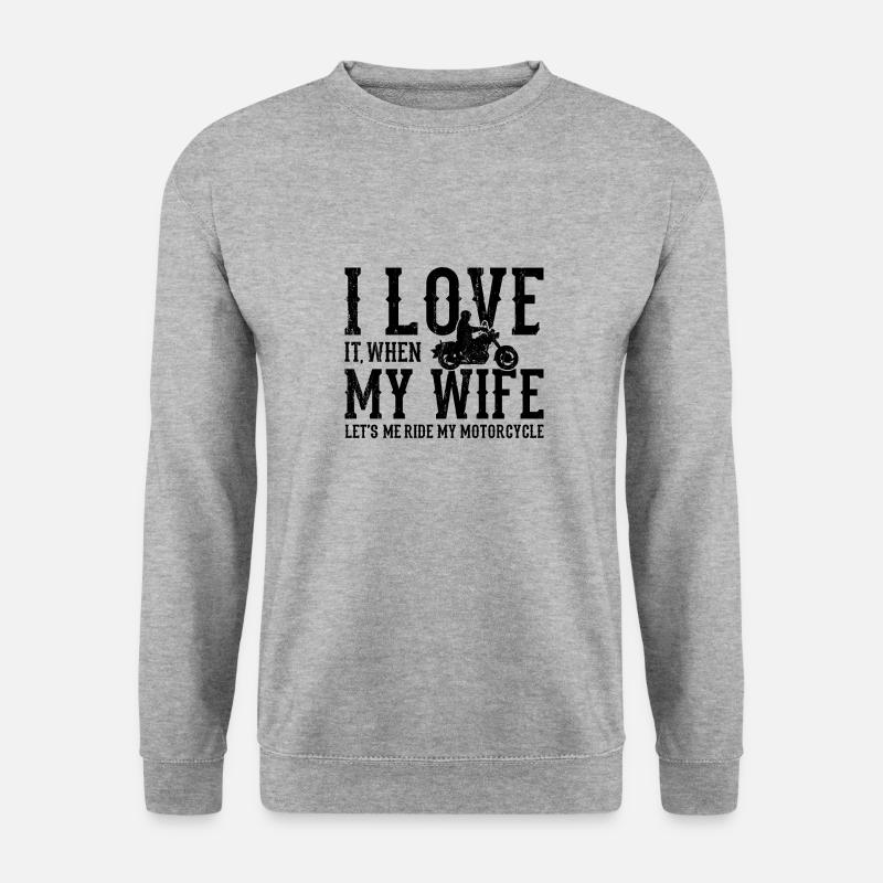 Motorrad - Unisex Pullover - Weißgrau meliert