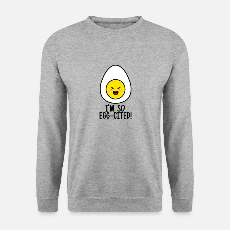 Ei Egg-Cited - Unisex Pullover - Weißgrau meliert