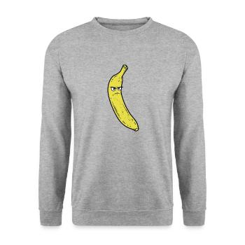 Banane en colère banane diabolique fruit diabolique fruit végétalien - Sweat-shirt Unisexe - gris chiné - Devant - Alina (178cm) & Michal (187cm)
