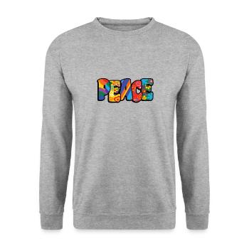 Peace peace peace movement human rights - Unisex Sweatshirt - salt & pepper - Front - Alina (178cm) & Michal (187cm)