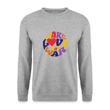 Make Love Not War anti was hippie music festival - Unisex Sweatshirt - salt & pepper - Front - Alina (178cm) & Michal (187cm)