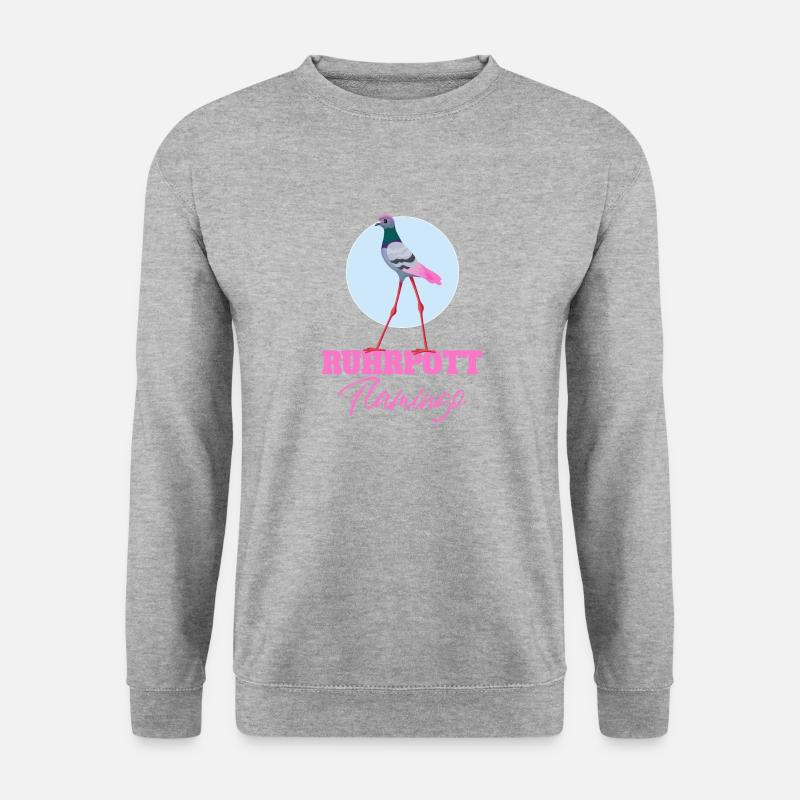 Ruhrpott Flamingo Ruhrgebiet Taube Geschenk - Unisex Pullover - Weißgrau meliert