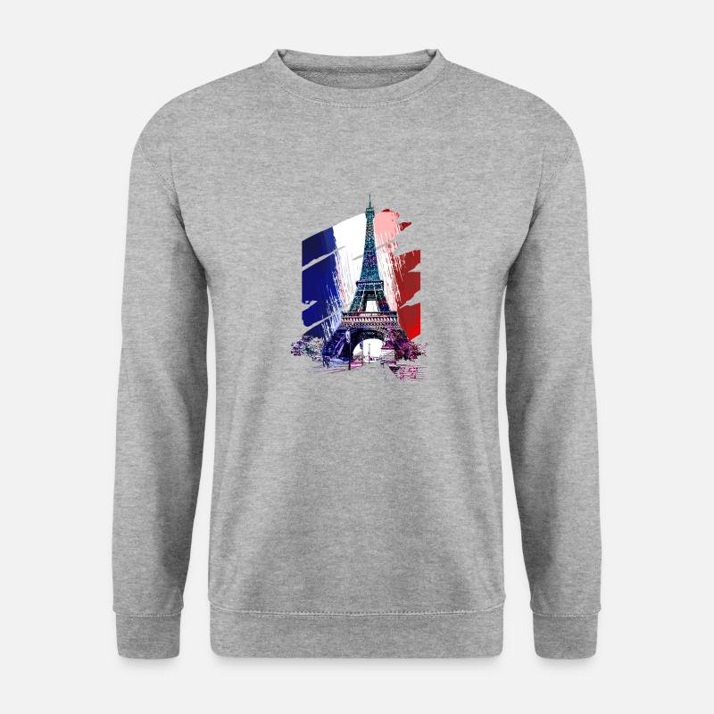 Eiffel Tower - Unisex Pullover - Weißgrau meliert