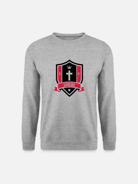Christlich / Christ / Katholisch / Religion - Unisex Pullover - Weißgrau meliert