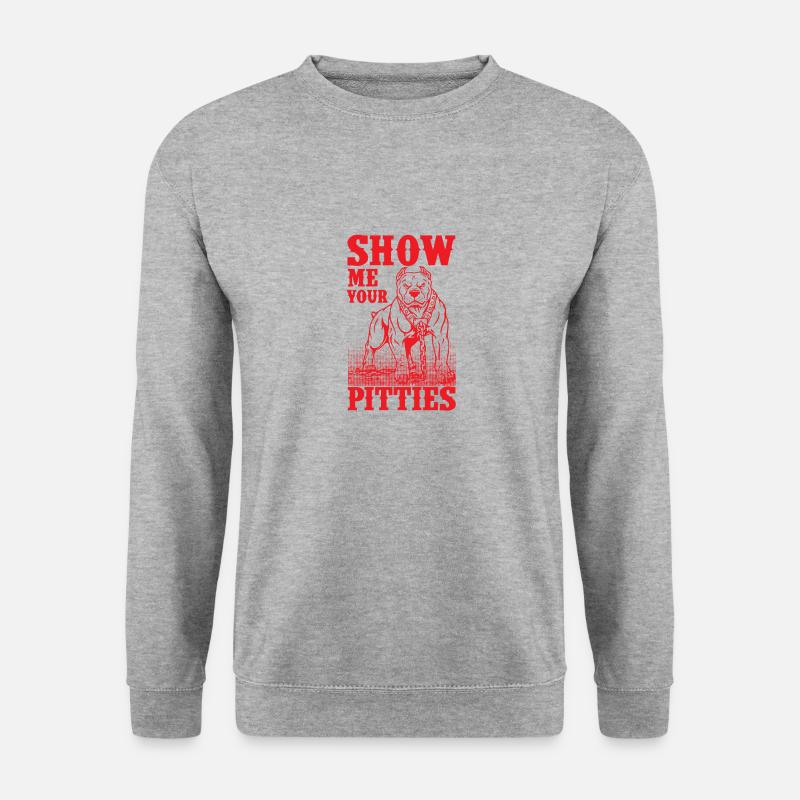 Zeig mir deine Pitties - Unisex Pullover - Weißgrau meliert