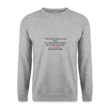 Shakespeare-Battle of Wits - Unisex Sweatshirt - salt & pepper - Front - Alina (178cm) & Michal (187cm)