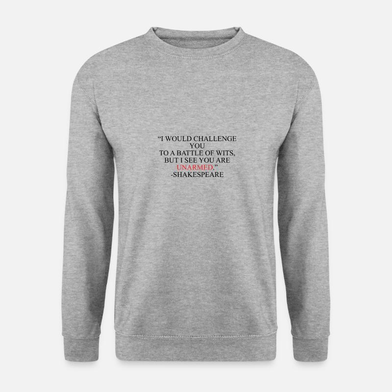 Shakespeare-Battle of Wits - Unisex Pullover - Weißgrau meliert