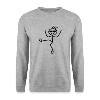 Crazy Stick Figure - Unisex Sweatshirt - salt & pepper - Front - Alina (178cm) & Michal (187cm)