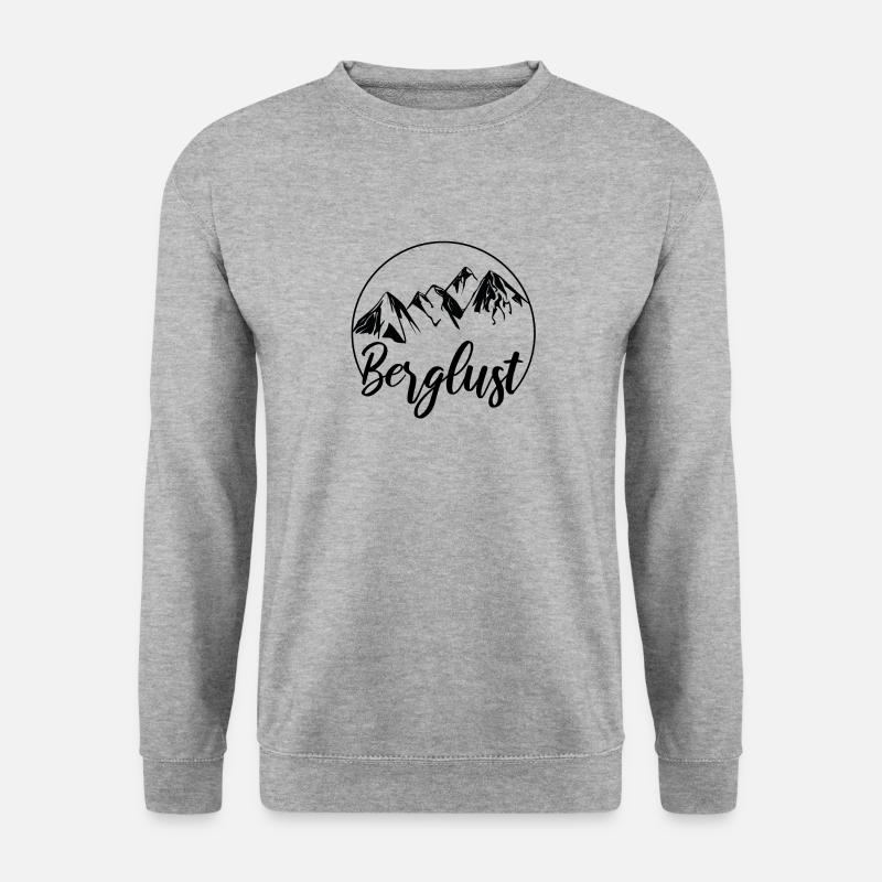 Berglust - Alpen Berg Wandern Berge Bergsteiger - Unisex Pullover - Weißgrau meliert