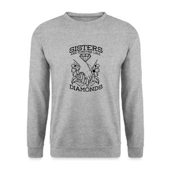 Sisters Diamond sister sibling girlfriend - Unisex Sweatshirt - salt & pepper - Front - Alina (178cm) & Michal (187cm)