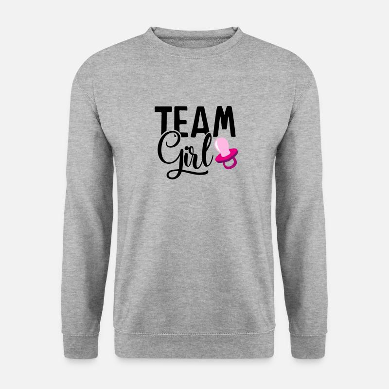 Team Mädchen für werdende Eltern - Unisex Pullover - Weißgrau meliert