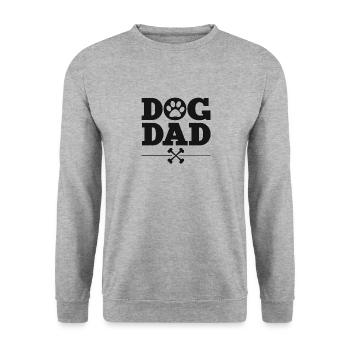 Dog Dad - Unisex Pullover - Weißgrau meliert - Vorne - Alina (178cm) & Michal (187cm)