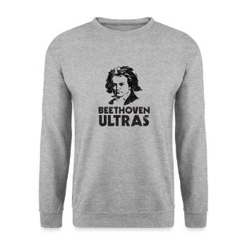 Beethoven Ultras Lustig Ludwig Geschenk Musik - Unisex Pullover - Weißgrau meliert - Vorne - Alina (178cm) & Michal (187cm)