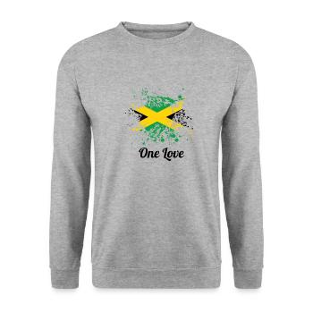 Jamaica One Love T-Shirt - Unisex Sweatshirt - salt & pepper - Front - Alina (178cm) & Michal (187cm)