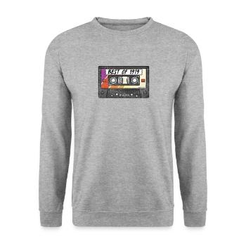 Best of T-Shirt 80s Retro Cassette Neon 80s - Unisex Sweatshirt - salt & pepper - Front - Alina (178cm) & Michal (187cm)