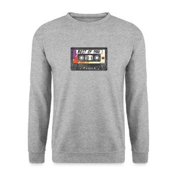 Best of T-Shirt 80s Retro Kasette BMX 80er 1980 - Unisex Pullover - Weißgrau meliert - Vorne - Alina (178cm) & Michal (187cm)