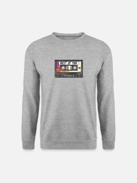 Best of T-Shirt 80s Retro Kasette BMX 80er 1980 - Unisex Pullover - Weißgrau meliert