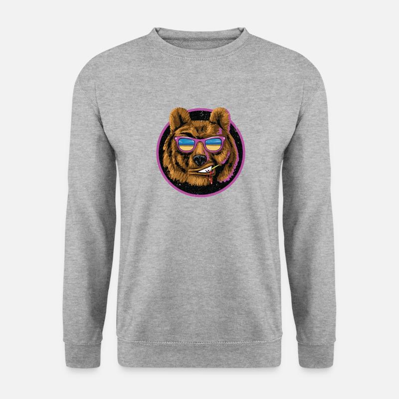 Bär, cool - Unisex Pullover - Weißgrau meliert