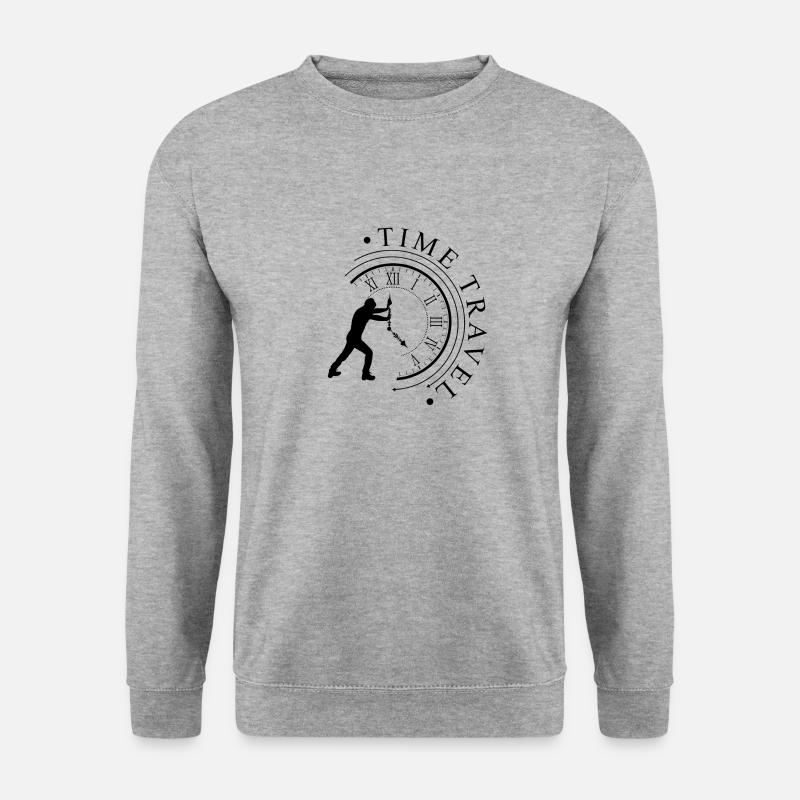 Time Travel Zeitreisen - Unisex Pullover - Weißgrau meliert