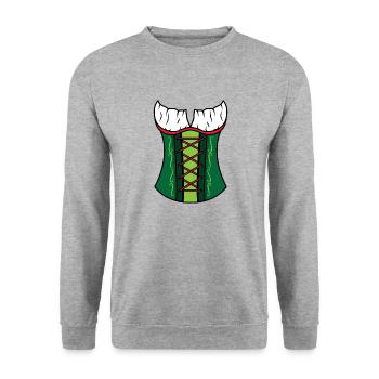 Women Dirndl Munich Bavaria - Unisex Sweatshirt - salt & pepper - Front - Alina (178cm) & Michal (187cm)