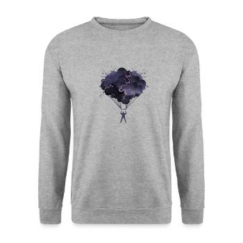 Parachute thunderstorm skydive skydiving lightning - Unisex Sweatshirt - salt & pepper - Front - Alina (178cm) & Michal (187cm)