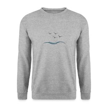 gull - Unisex Sweatshirt - salt & pepper - Front - Alina (178cm) & Michal (187cm)