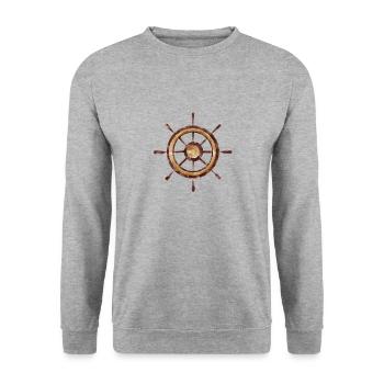 Roue de bateau. Ohé! - Sweat-shirt Unisexe - gris chiné - Devant - Alina (178cm) & Michal (187cm)