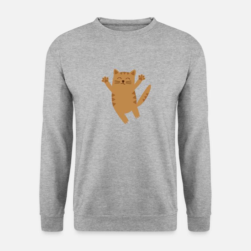 Katze - Unisex Pullover - Weißgrau meliert