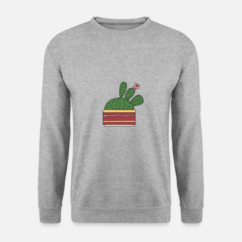 Cactus avec belle fleur - Sweat-shirt Unisexe - gris chiné