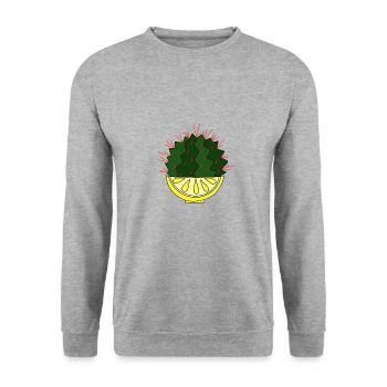 The Lemon Kaktus - Unisex Pullover - Weißgrau meliert - Vorne - Alina (178cm) & Michal (187cm)