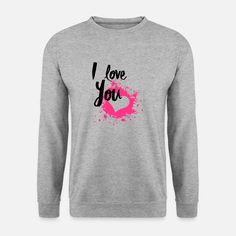 I Love You - Unisex Pullover - Weißgrau meliert